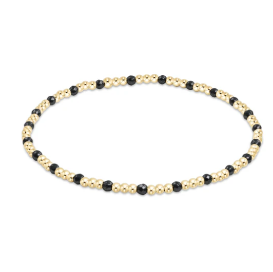 ENewton Gemstone Gold Sincerity Pattern 2mm Bead Bracelet - Faceted Hematite - Gabrielle's Biloxi