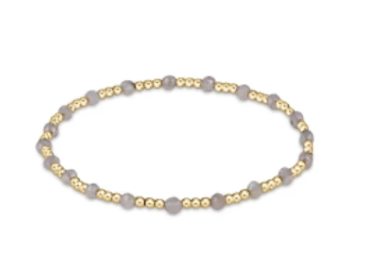 ENewton Gemstone Gold Sincerity Pattern 3mm Bead Bracelet - Labradorite - Gabrielle's Biloxi