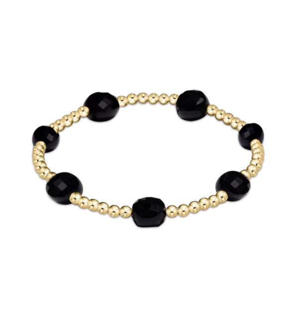 ENewton Admire Gold 3mm Bead Bracelet - Faceted Onyx - Gabrielle's Biloxi