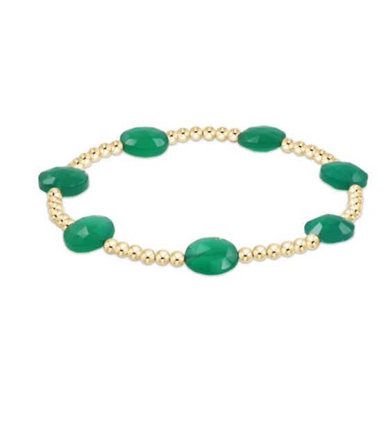 ENewton Admire Gold 3mm Bead Bracelet - Green Onyx - Gabrielle's Biloxi