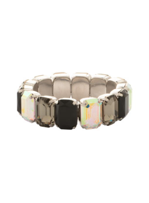 Sorrelli Emerald Cut Stretch Bracelet - Palladium Evening Moon - Gabrielle's Biloxi