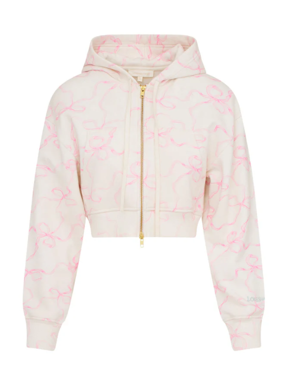 Love Shack Fancy Pierra Crop Hoodie - Pastry Pink - Gabrielle's Biloxi