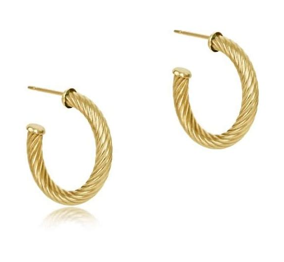 Enewton Round Gold .05" Post Hoop 4mm Texture Twist - Gabrielle's Biloxi