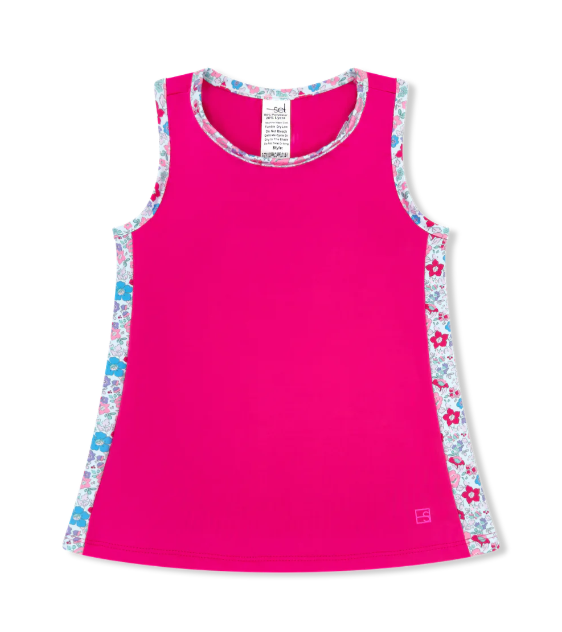Nicole Tank - Power Pink, Bloomberry Floral - Gabrielle's Biloxi