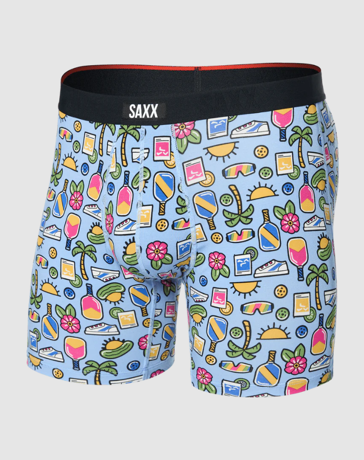 Saxx Vibe Xtra Boxer Brief Fly - Pickleball Paradise Blue - Gabrielle's Biloxi