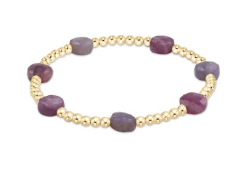 ENewton Admire Gold 3mm Bead Bracelet - Ruby - Gabrielle's Biloxi