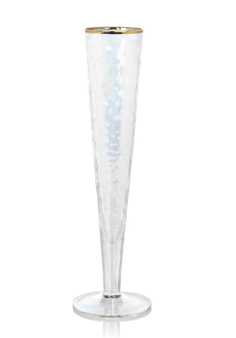 Aperitivo Slim Champagne Flute - Luster with Gold Rim - Gabrielle's Biloxi