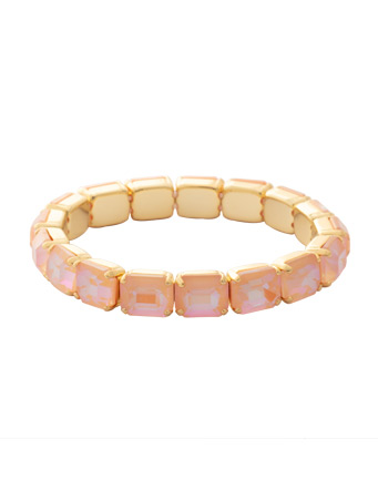 Sorrelli Easton Emerald Cut Stretch Bracelet - Bright Gold Peach Delite - Gabrielle's Biloxi