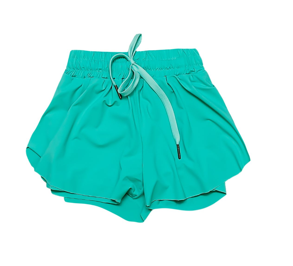 Girls Butterfly Shorts - Teal - Gabrielle's Biloxi