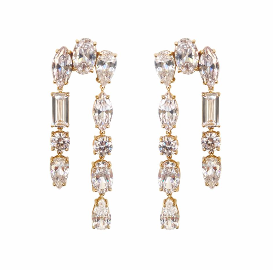Mignonne Gavigan Tompkins Luxe Earrings - Gold/Clear - Gabrielle's Biloxi