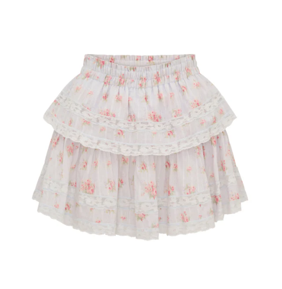 Love Shack Fancy Ruffle Mini Skirt - Skylight Blue - Gabrielle's Biloxi