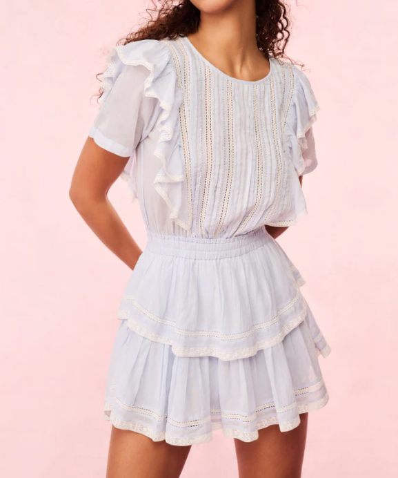 Love Shack Fancy Natasha Dress - Baby Bluebell - Gabrielle's Biloxi