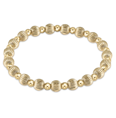 ENewton Dignity Grateful Pattern 6mm Bead Bracelet - Gold - Gabrielle's Biloxi