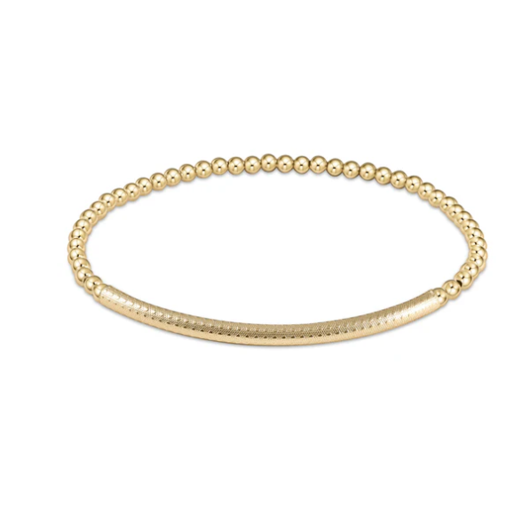 ENewton Classic Gold 3mm Bead Bracelet - Bliss Bar Textured - Gabrielle's Biloxi