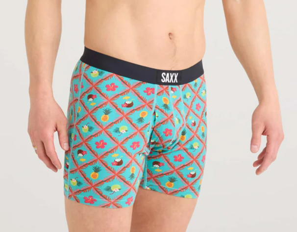 Saxx Ultra Soft BB Fly - Pina Colada Plaid Aqua - Gabrielle's Biloxi