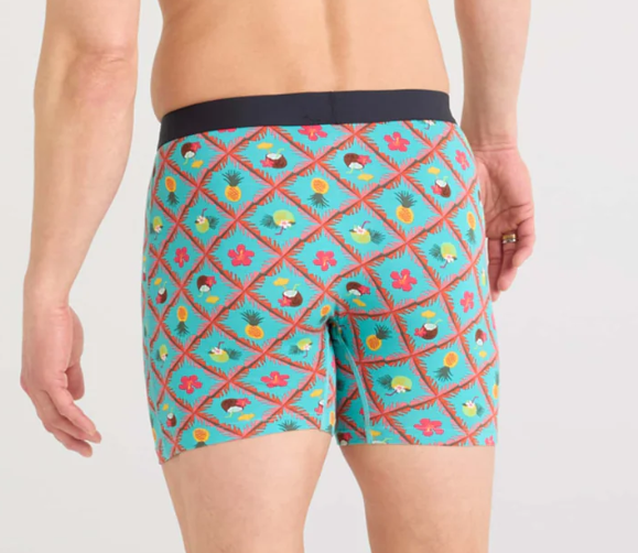 Saxx Ultra Soft BB Fly - Pina Colada Plaid Aqua - Gabrielle's Biloxi