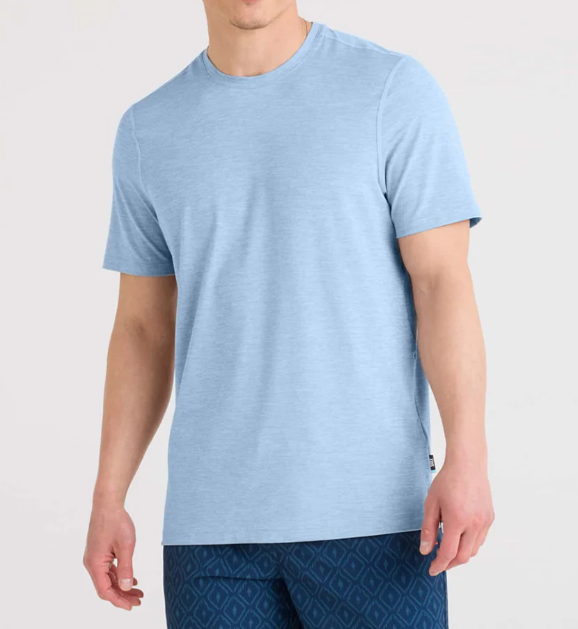 Saxx Droptemp All Day Cooling Tee - Bel Air Blue Heather - Gabrielle's Biloxi