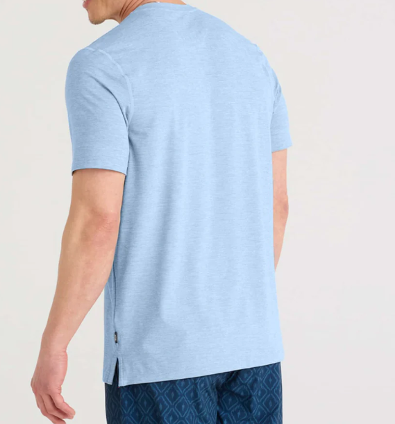 Saxx Droptemp All Day Cooling Tee - Bel Air Blue Heather - Gabrielle's Biloxi