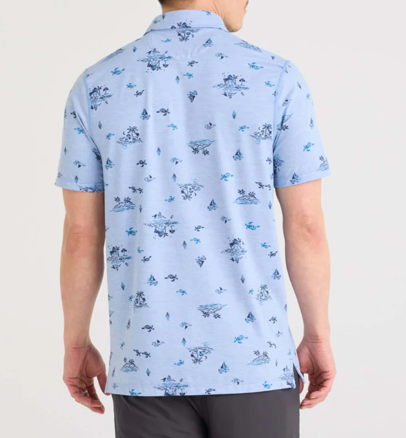 Saxx Droptemp All Day Cooling Polo - Island Life Bel Air Blue - Gabrielle's Biloxi