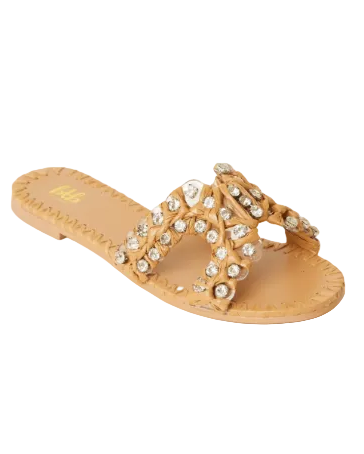 BTB Los Angeles Laurel Crystal Slide - Sand - Gabrielle's Biloxi