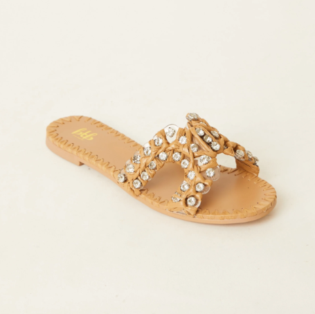 BTB Los Angeles Laurel Crystal Slide - Sand - Gabrielle's Biloxi