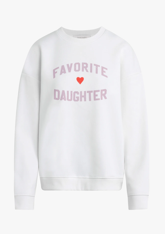 Favorite Daughter Collegiate Sweatshirt Heart Logo - White with Wisteria - Gabrielle's Biloxi
