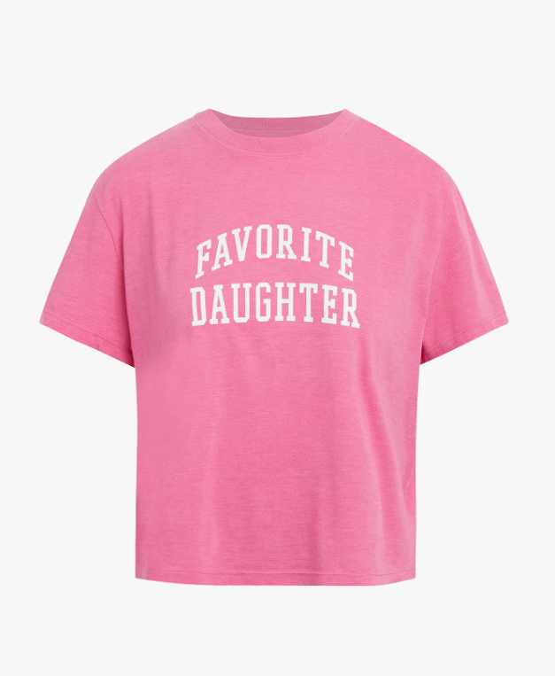 Favorite Daughter Cropped Collegiate Tee - Deep Rose - Gabrielle's Biloxi
