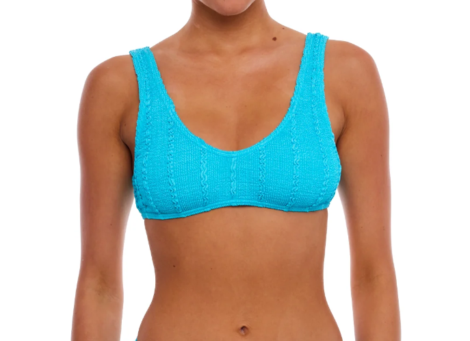 Love & Bikinis Barcelona Classic Bikini Top - Stripes Scuba Blue Shine - Gabrielle's Biloxi