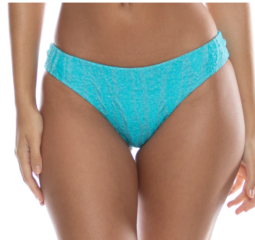 Luli Fama Seamless Full Ruched Back Bottom - Aqua - Gabrielle's Biloxi