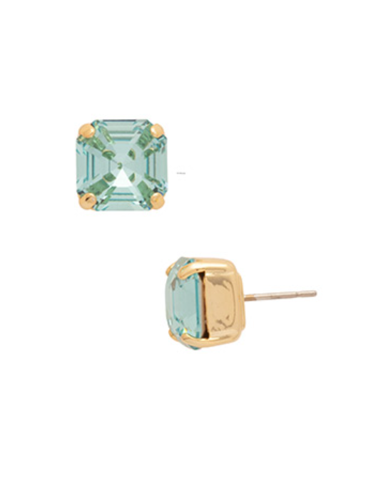 Sorrelli Izzy Stud Earrings - Bright Gold Aquamarine - Gabrielle's Biloxi
