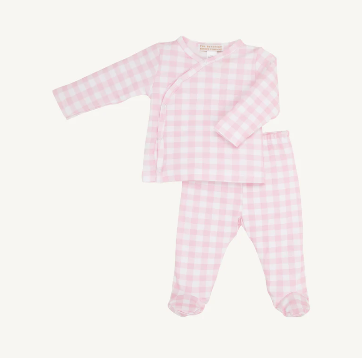 Beaufort Bonnet Cameron Cross-Front Set - Palm Beach Pink Gingham - Gabrielle's Biloxi
