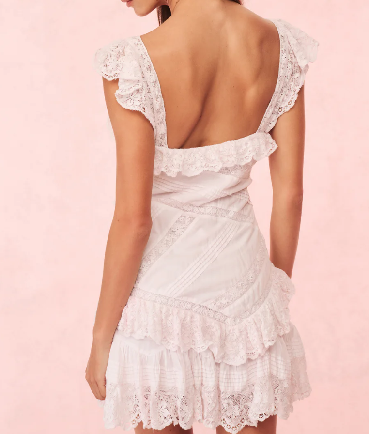 Bensley Cotton & Lace Mini Dress Tonal Pink / 6 Bensley Cotton & Lace Mini Dress Tonal Pink / 6