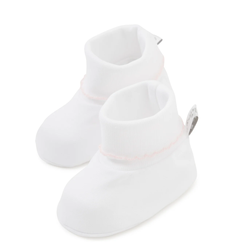 Kissy Kissy Basic Booties - White/Pink - Gabrielle's Biloxi