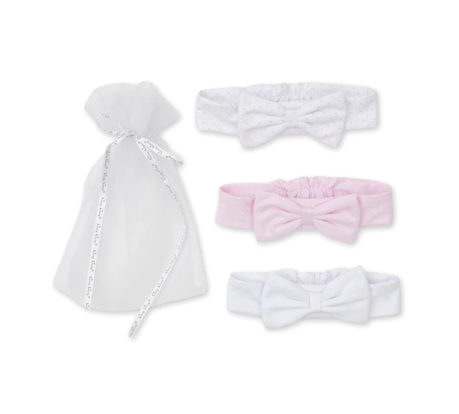 Kissy Kissy 3 Pack Headband Set w/ Tulle Bag - Pink Dot - Gabrielle's Biloxi