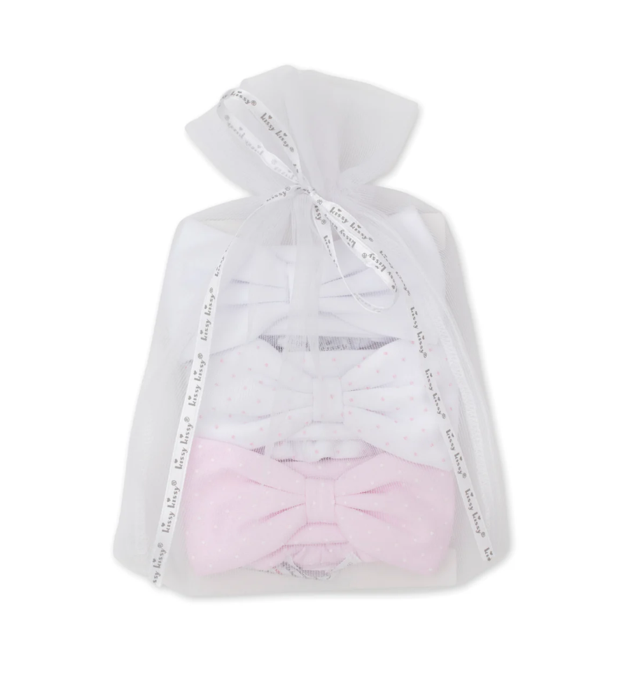 Kissy Kissy 3 Pack Headband Set w/ Tulle Bag - Pink Dot - Gabrielle's Biloxi
