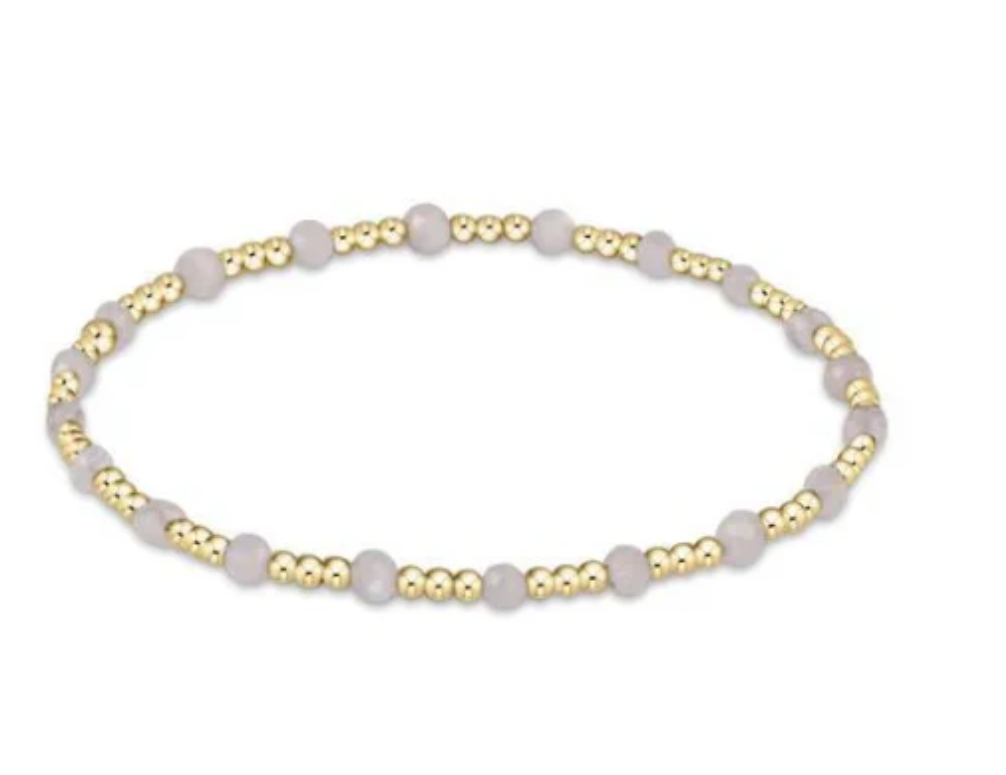 ENewton Gemstone Gold Sincerity Pattern 3mm Bead Bracelet - Moonstone - Gabrielle's Biloxi