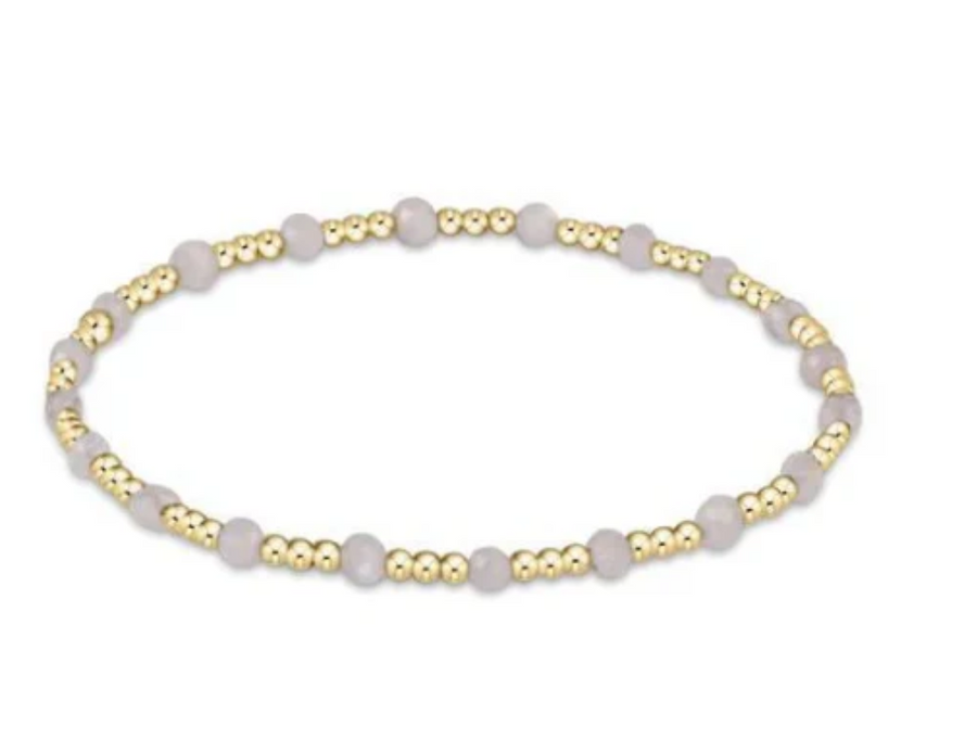 ENewton Gemstone Gold Sincerity Pattern 3mm Bead Bracelet - Moonstone - Gabrielle's Biloxi