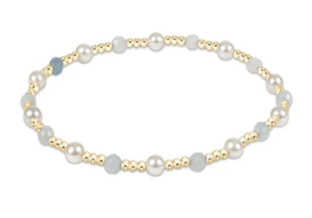ENewton Pearl Sincerity Pattern 4mm Bead Bracelet - Aquamarine - Gabrielle's Biloxi