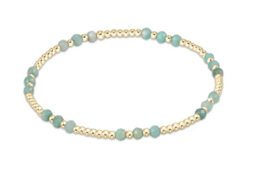 ENewton Gemstone Gold Joy Pattern 3mm Bead Bracelet - Amazonite - Gabrielle's Biloxi