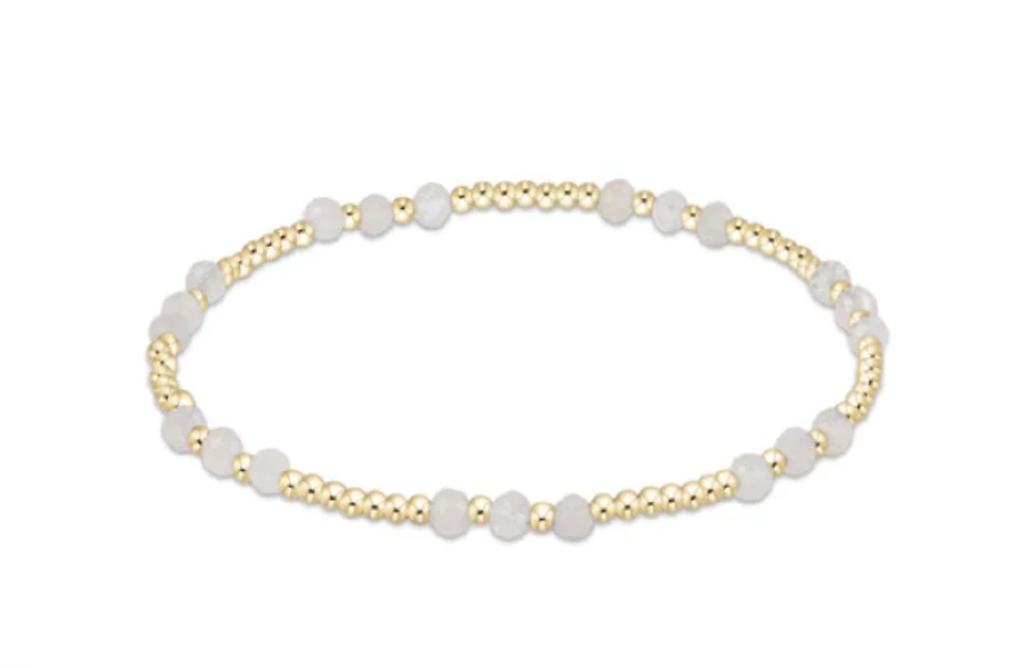 ENewton Gemstone Gold Joy Pattern 3mm Bead Bracelet - Moonstone - Gabrielle's Biloxi