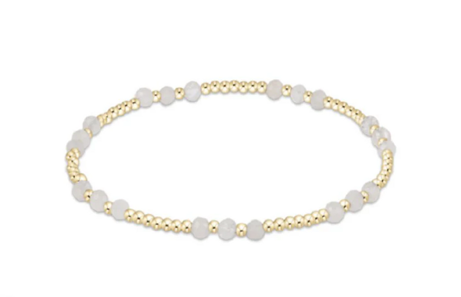 ENewton Gemstone Gold Joy Pattern 3mm Bead Bracelet - Moonstone - Gabrielle's Biloxi