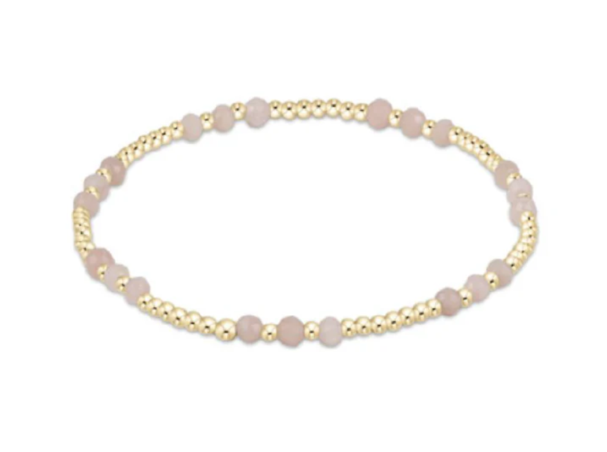 ENewton Gemstone Gold Joy Pattern 3mm Bead Bracelet - Pink Opal - Gabrielle's Biloxi