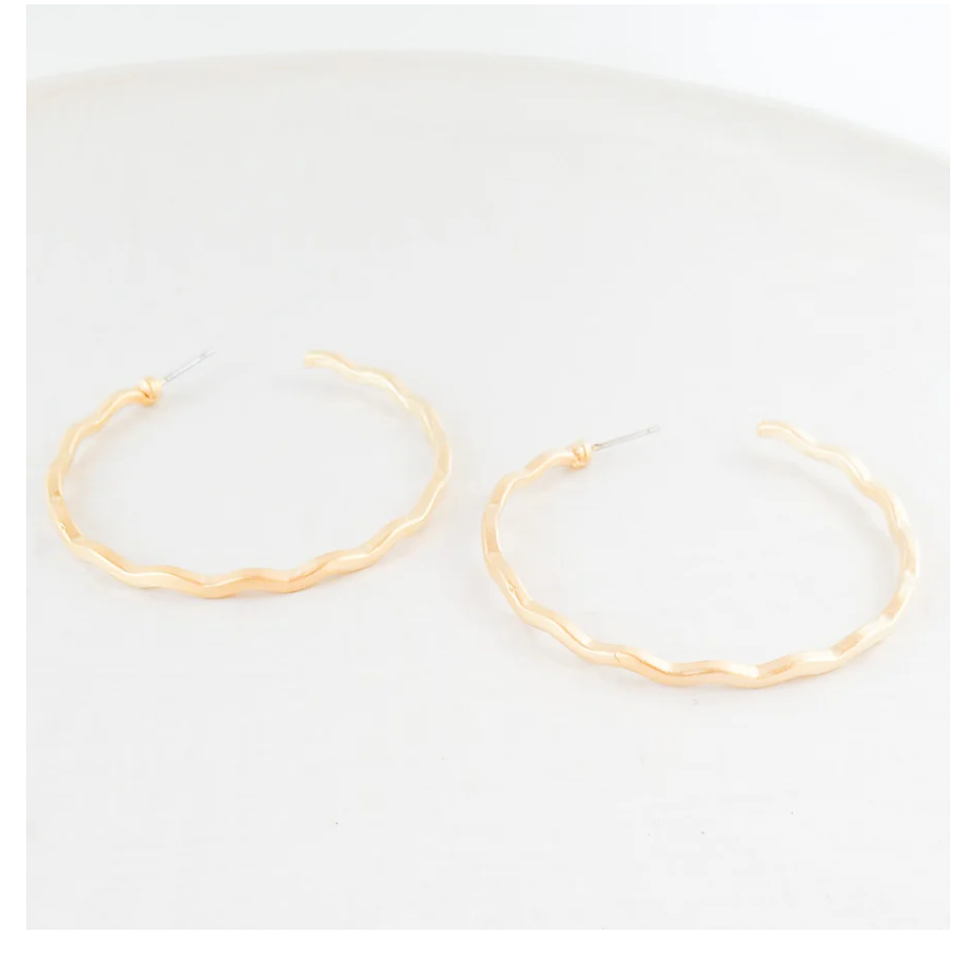 The Claire Zig Zag Hoops - Gabrielle's Biloxi