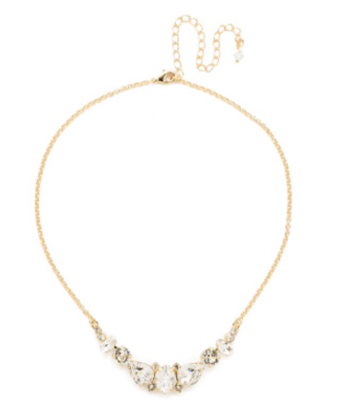 Sorrelli Crysanthemum Statement Necklace - Bright Gold Crystal - Gabrielle's Biloxi