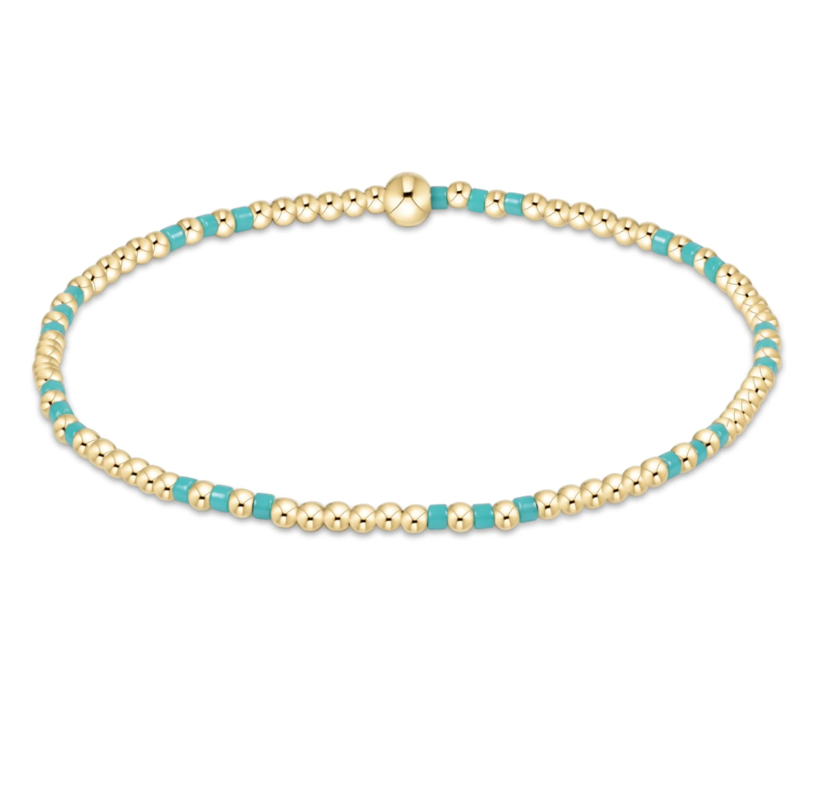 ENewton Hope Joy Pattern 2mm Bead Bracelet - Turquoise - Gabrielle's Biloxi