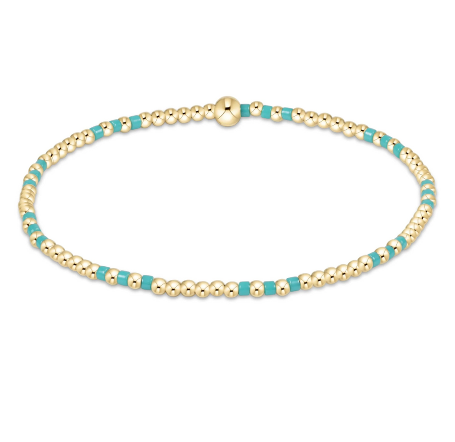 ENewton Hope Joy Pattern 2mm Bead Bracelet - Turquoise - Gabrielle's Biloxi