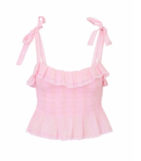 Love Shack Fancy Voto Top - Pink Shimmer - Gabrielle's Biloxi