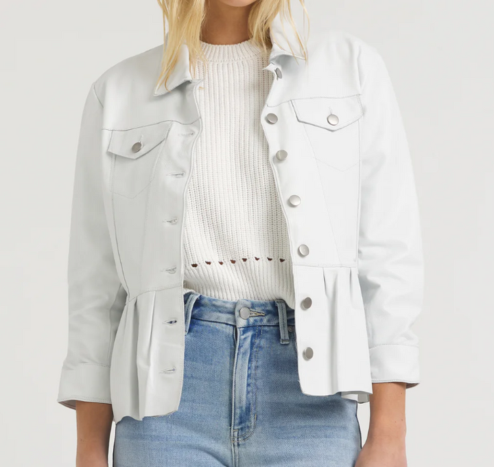 Jakett Brie Burnished Leather - White - Gabrielle's Biloxi
