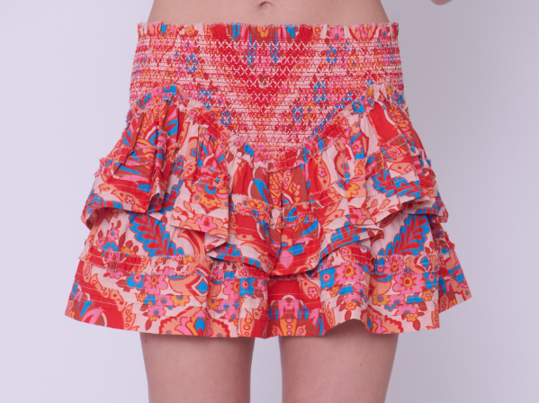 Love the Label Georgianna	Skirt - Jupiter Print Orange - Gabrielle's Biloxi