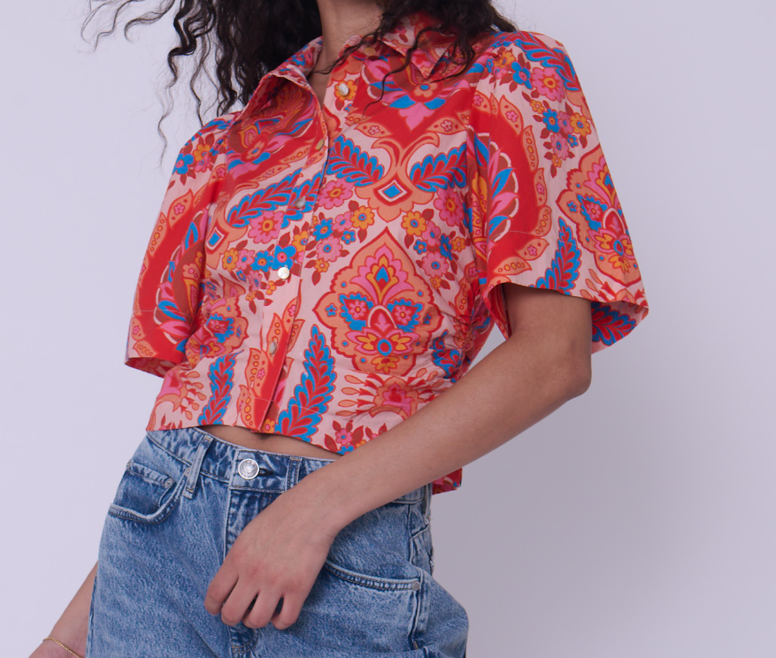 Love the Label Sylvan Top- Jupiter Print Orange - Gabrielle's Biloxi